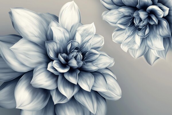 Fototapet Design floral elegant în tonuri monocrome, Fototapet natură, Fototapet populare, w01937 - Tapeko.ro