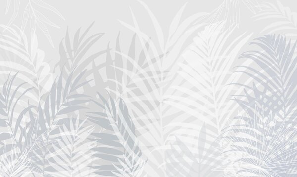 Tapet Trendy tropical frunze albastru deschis, Fototapet Natură, w02026v3 : Uwalls.ro
