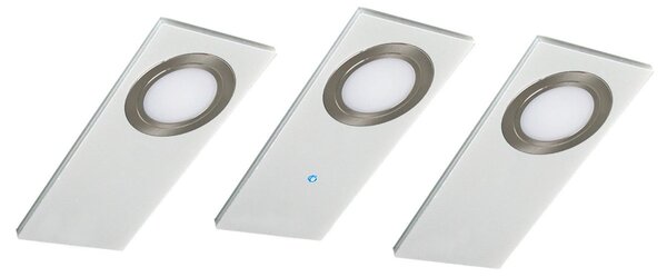 Evotec Pano lampă mobilier LED plată, set de 3, albă, reglabil, Alb, Bucătărie, Metal, Modern