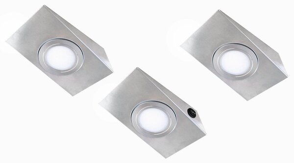 Evotec Keili lampă mobilier LED, comut. 2 trepte, set 3, Gri, Bucătărie, Metal, Modern