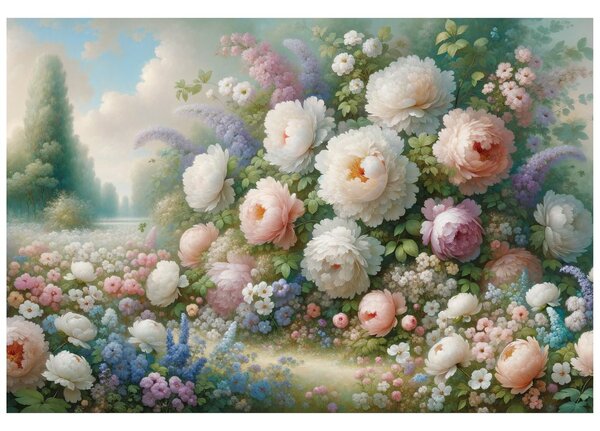 Tapet grădină florală pastelată