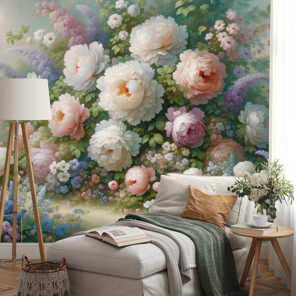 Tapet grădină florală pastelată