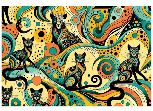 Fototapet pisici abstracte colorate