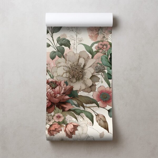 Tapet flori vintage pastelate