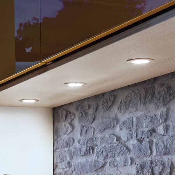 Hera Lampă LED mobilier încast Dynamic FR 55 CCT set 3x, reglabil, Metalic, Camera de zi / sufragerie, Plastic, Modern, Montarea mobilierului