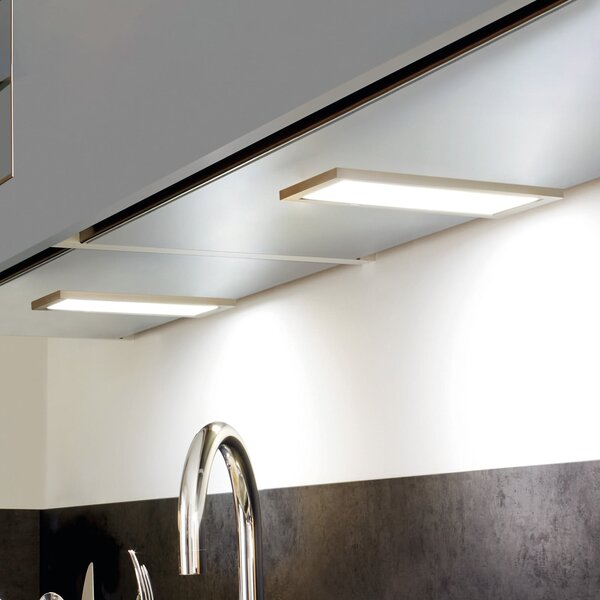 Hera Lampă LED pentru sub mobilier Sky, set de 2 bucăți, 4.000 K, oțel inoxidabil, reglabil, Metalic, Bucătărie, Plastic, Modern