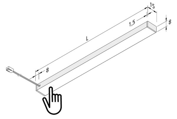 Hera Lumină cu LED sub dulap Top-Stick FMT, 3.000K, 60cm, reglabil, Metalic, Camera de zi / sufragerie, Metal, Modern