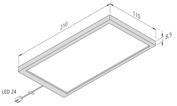 Hera Lampă LED pentru sub mobilier Sky, set de 3 bucăți, 3.000 K, oțel inoxidabil, reglabil, Metalic, Bucătărie, Plastic, Modern