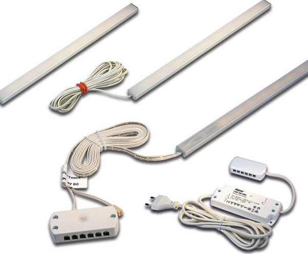 Hera Lampă LED sub dulap Add-On Mini Touchdim 3x 4000K, reglabil, Metalic, Bucătărie, Metal, Modern