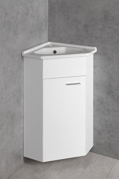 Aqualine Aqualine, Lavoar coltar ceramic 41x41 cm, pentru mobila, 1601-40