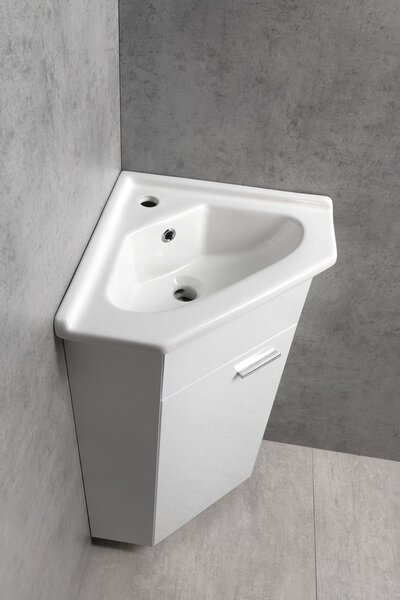 Aqualine Aqualine, Lavoar coltar ceramic 41x41 cm, pentru mobila, 1601-40