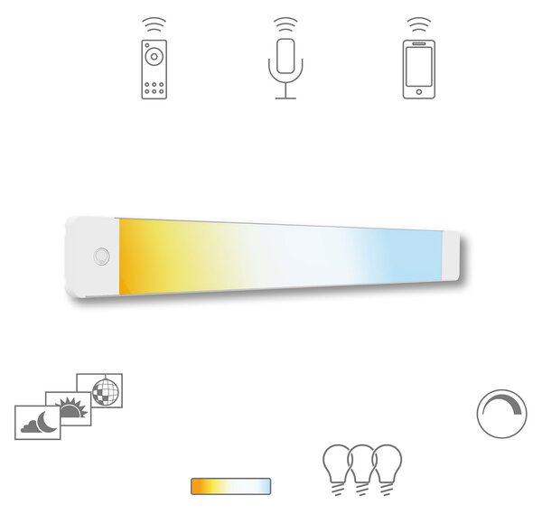 Tint Müller Licht LED lumină sub dulap Alba, 50cm, reglabil, Alb, Bucătărie, Metal, Modern