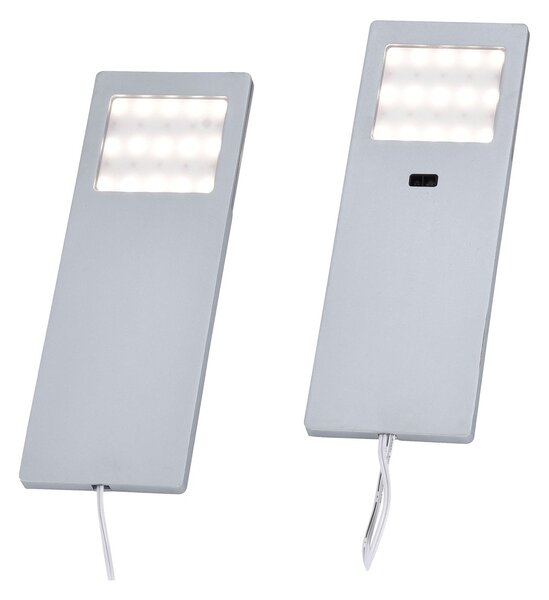 Paul Neuhaus Helena LED lumină de mobilier, 19 x 7 cm, set 2, senzor, metal, Metalic, Bucătărie, Metal, Modern
