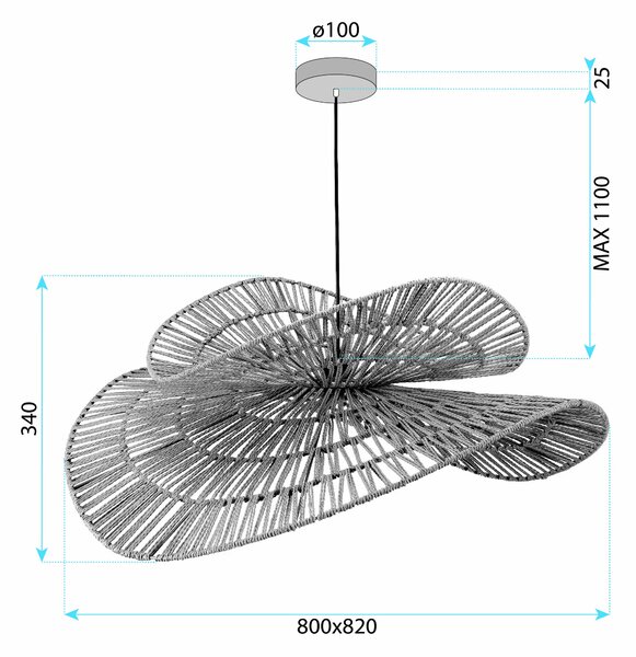 LAMPĂ BOHO APP1738-1CP 80CM