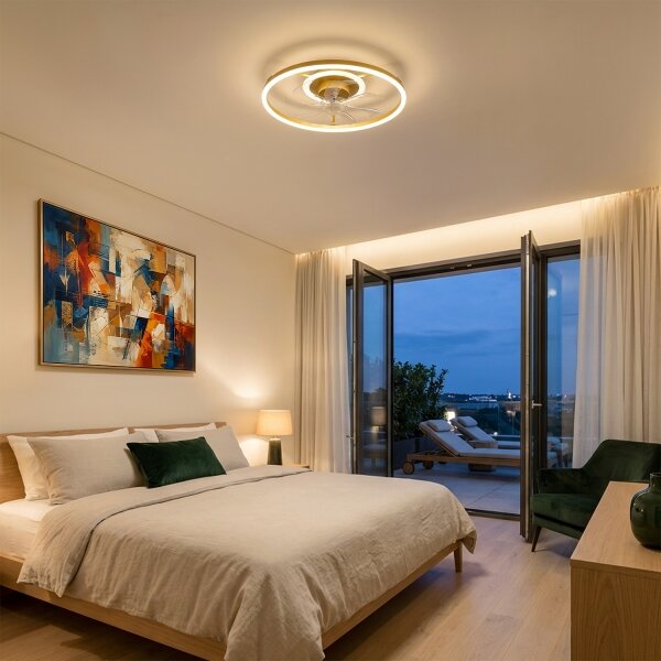 BRILAGI - Ventilator de tavan dimabil cu LED/66W/230V 55 cm alb/auriu + telecomandă