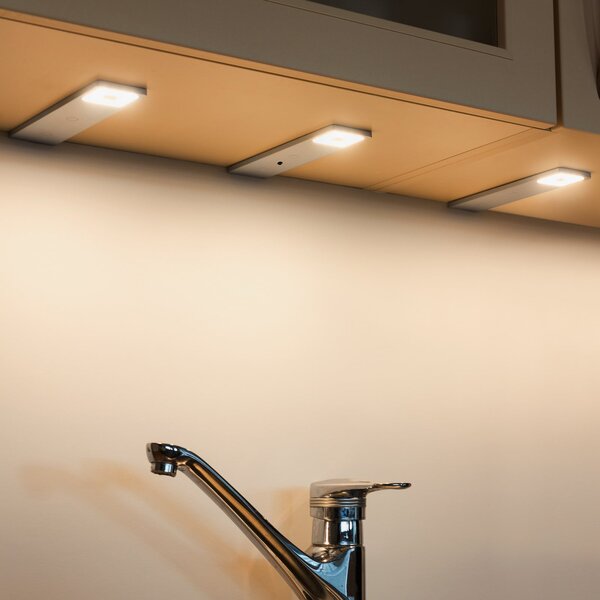 Heitronic Lampă LED mobilier aplicată Imola, set 3 buc., Gri, Bucătărie, Plastic, Modern