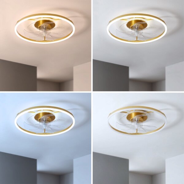 BRILAGI - Ventilator de tavan dimabil cu LED/66W/230V 55 cm alb/auriu + telecomandă