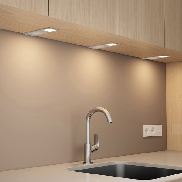 Arcchio Lămpi LED Nortra pentru montare sub blat, set de 3, gri, culoare, reglabil, Metalic, Camera de zi / sufragerie, Metal, Modern