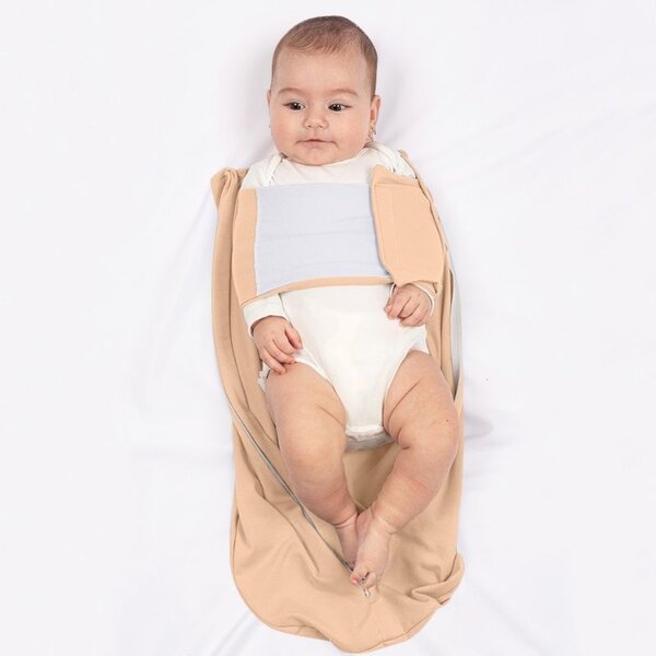 Sistem de infasat cu fermoar dublu Kidizi SnugPod UP Peach M, pentru bebelusi cu greutate de 3.8-7 kg, 0.5 tog