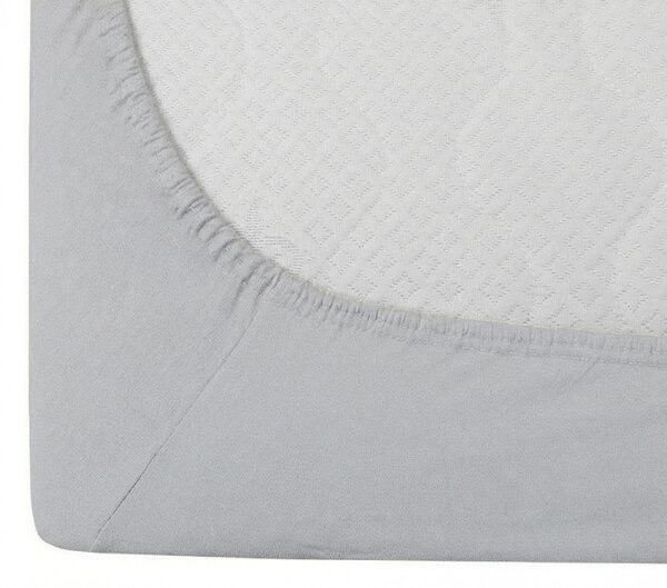 Cearsaf jersey cu lycra argintiu 90 x 200 cm
