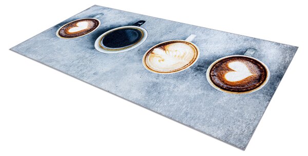 ANDRE 33300 covor lavabil Cafea bucatarie, anti-alunecare - gri / maro