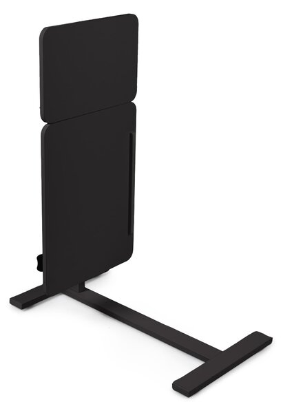 Masa reglabila pe inaltime cu lift pneumatic, blat 80x40 cm in 2 parti (inclinabil + rabatabil pentru depozitare), cu roti, 66–90 cm, baza tip „c” pentru pat/canapea, onuvio® - negru