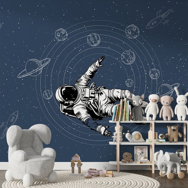 Tapet Astronaut care explorează vastul cosmos, Fototapet Spaţiu, w00712 : Uwalls.ro