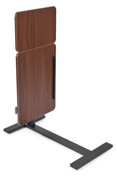 Masa reglabila pe inaltime cu lift pneumatic, blat 80x40 cm in 2 parti (inclinabil + rabatabil pentru depozitare), cu roti, 66–90 cm, baza tip „c” pentru pat/canapea, onuvio® - maro