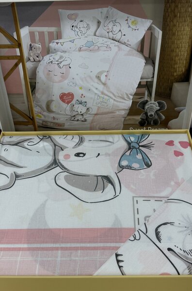 Lenjerie de pat pentru copii- model Sweet Dreams bumbac ranforce, 4 piese