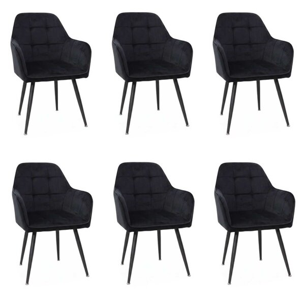Set 6 Scaune Perla Negru