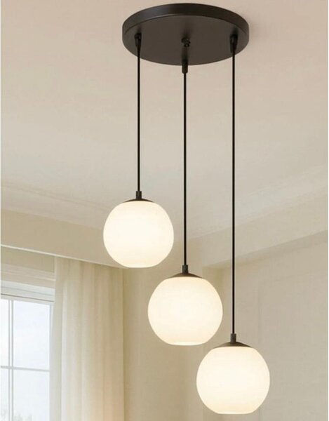 Lampă suspendată pe cablu BALLISTIC 3xE27/40W/230V, negru