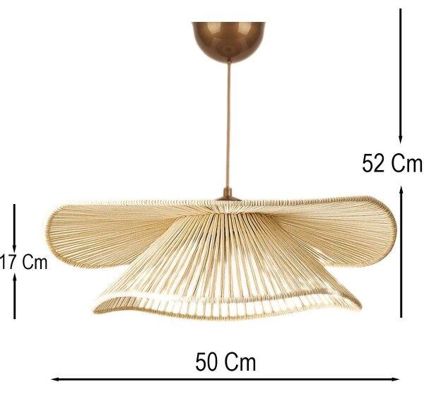 Lampă suspendată pe cablu DUVELA 1xE27/40W/230V bej
