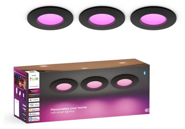 Philips - SET 3x LED RGBW dimerizabil, corpuri de iluminat încastrate pentru baie Hue SLIM LED/8,3W/230V IP44