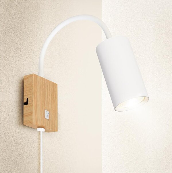 Brilagi - Lampă de perete flexibilă SELE 1xGU10/30W/230V albă/decor stejar