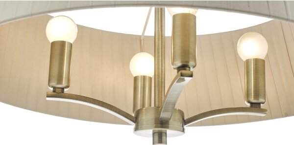 Där Lighting CRI0429 - Candelabru suspendat cu lanț CRISTIN 4xE14/40W/230V alamă/taupe