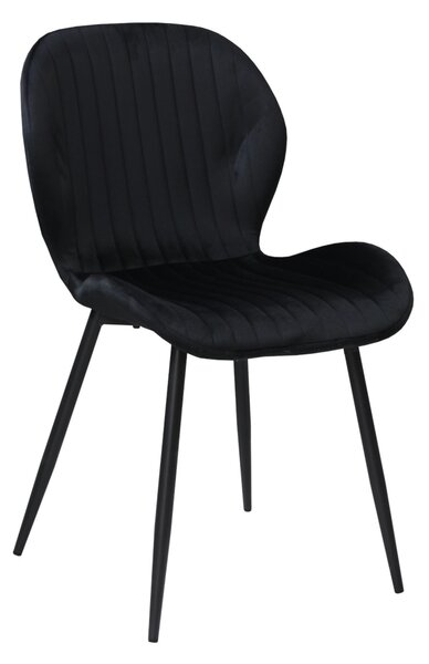 Set masă extensibilă Viena Negru cu 6 Scaune Topaz Negru