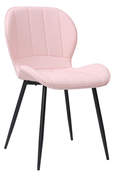 Set masă extensibilă Viena Albă cu 6 Scaune Piele Topaz Roz