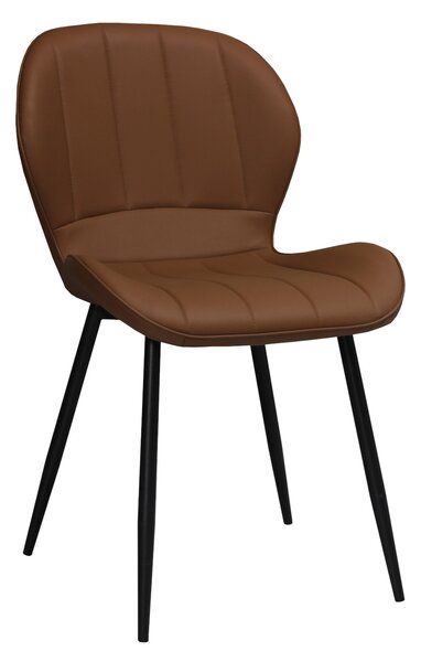 Set masă extensibilă Viena Albă cu 6 Scaune Piele Topaz Caramel