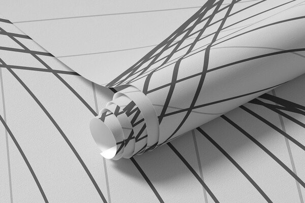 Tapet Valuri elegante în design monocrom, Fototapet Abstract, w00893 : Uwalls.ro