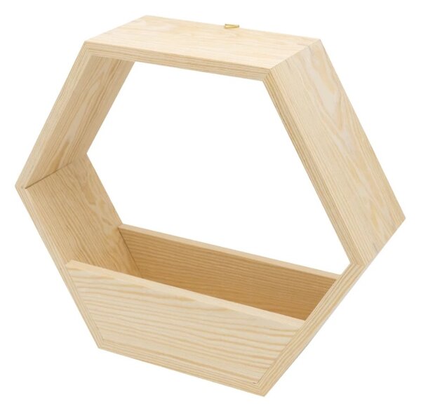 Raft/jardiniera din lemn, Sacramento, 37.5x32.5x9.4 cm, natur