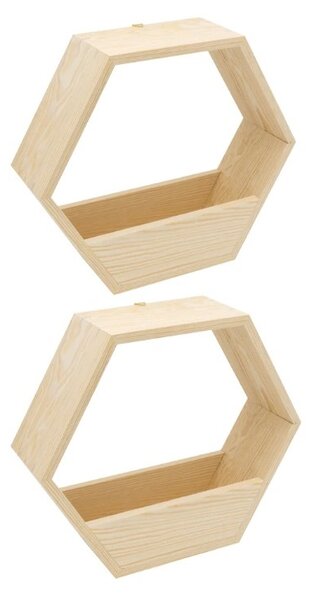 Set 2 rafturi/jardiniere, Portland, 37.5x32.5x9.4 cm, natur