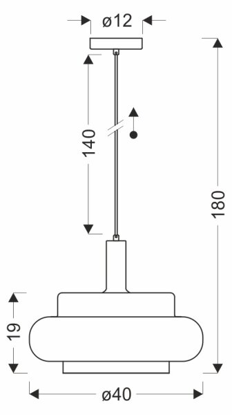 Lustră suspendată BRIZI pe cablu 1xE27/40W/230V bej/fumuriu