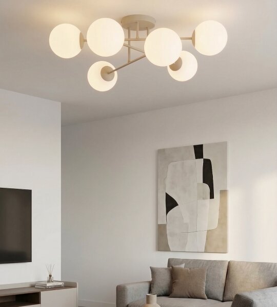 Lustră aplicată ROMA 6xE14/10W/230V bej