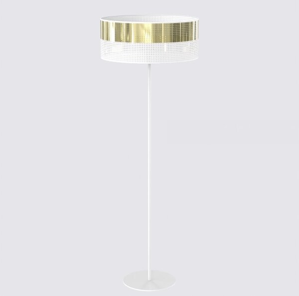 Lampadar LUX 1xE27/15W/230V alb/auriu