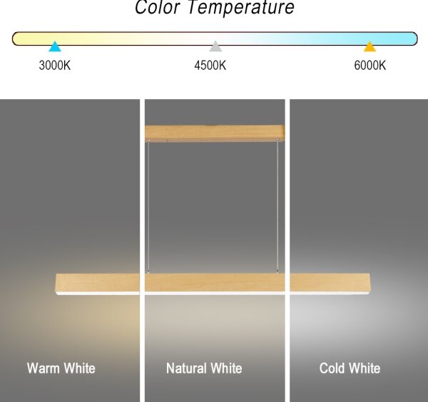Brilagi - Lustră LED suspendată pe cablu SLEEKLINE LED/40W/230V 3000/4500/6000K, finisaj stejar