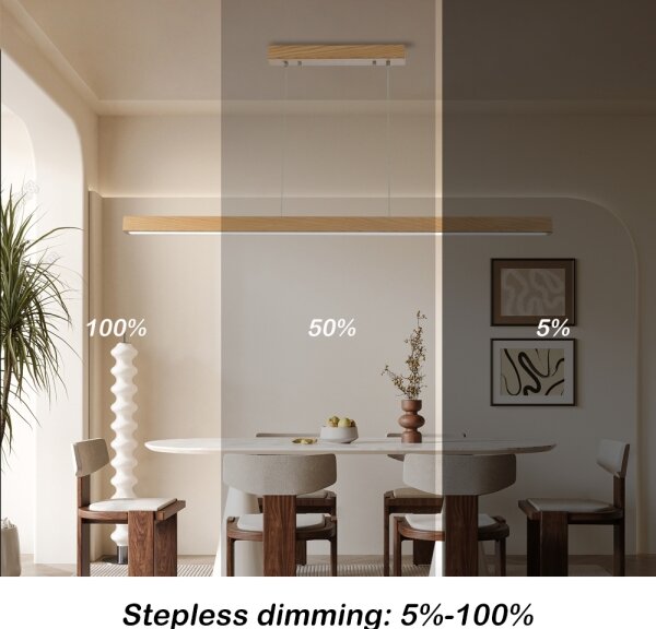 Brilagi - Lustru LED dimabil pe cablu OAK SMART LED/30W/230V Wi-Fi Tuya stejar+telecomandă