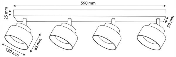 Brilagi - LED Spot AURA LUX 4xGX53/30W/230V, negru/fumuriu