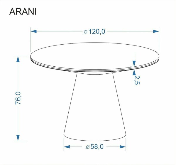 Masa ARANI, bej/nuc, piatra sinterizata, 120x76 cm