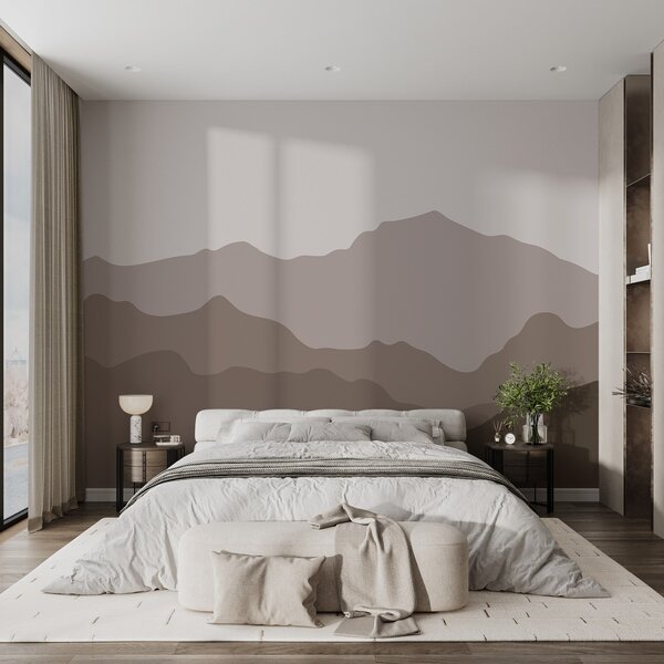 Tapet Munte colorat în nuanțe de maro, Fototapet Natură, w02244v2 : Uwalls.ro