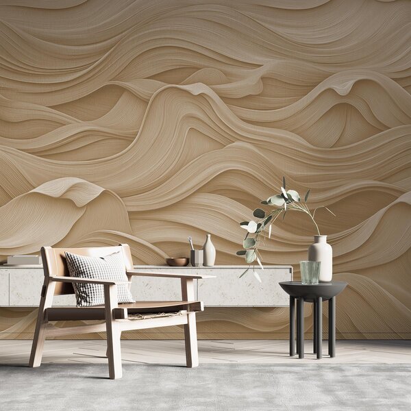 Tapet Valuri bej, Fototapet 3D, Fototapet 3D Flori, w02311v2 : Uwalls.ro